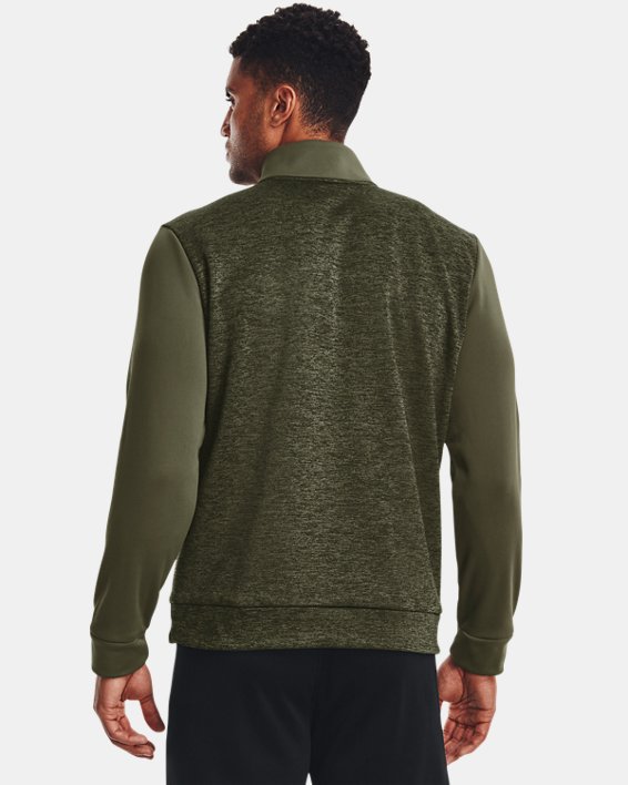 Men's Armour Fleece® Twist ¼ Zip, Green, pdpMainDesktop image number 1